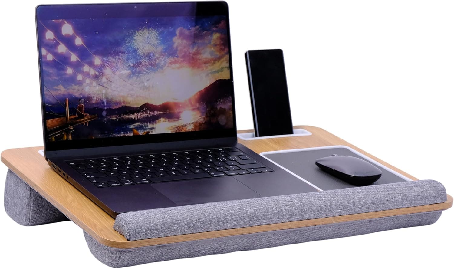 Laptopkissen für Bett & Sofa — Grau